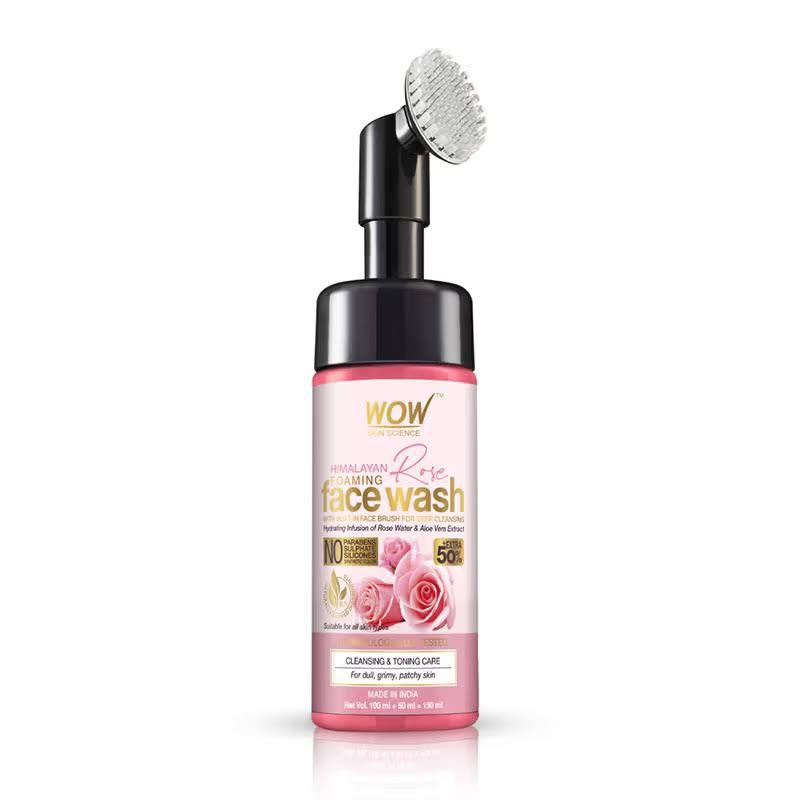 Wow Himalayan Rose Foaming Face Wash Brush 150 ml