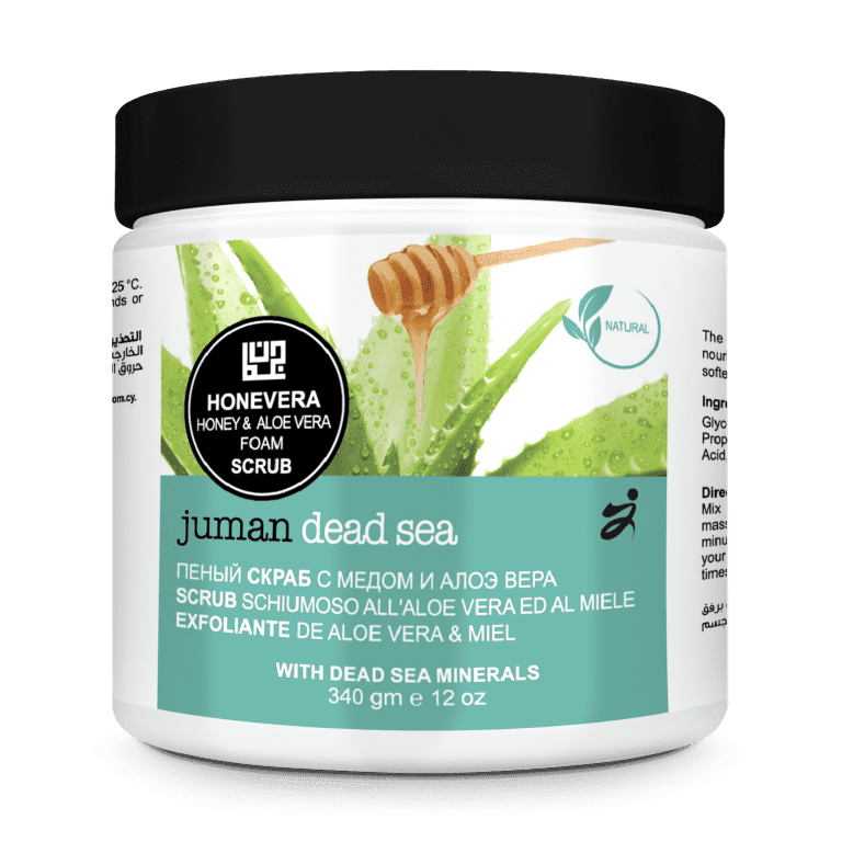 Juman Honey & Aloe Vera Foam Scrub With Dead Sea Minerals 340 ml - Mrayti Store
