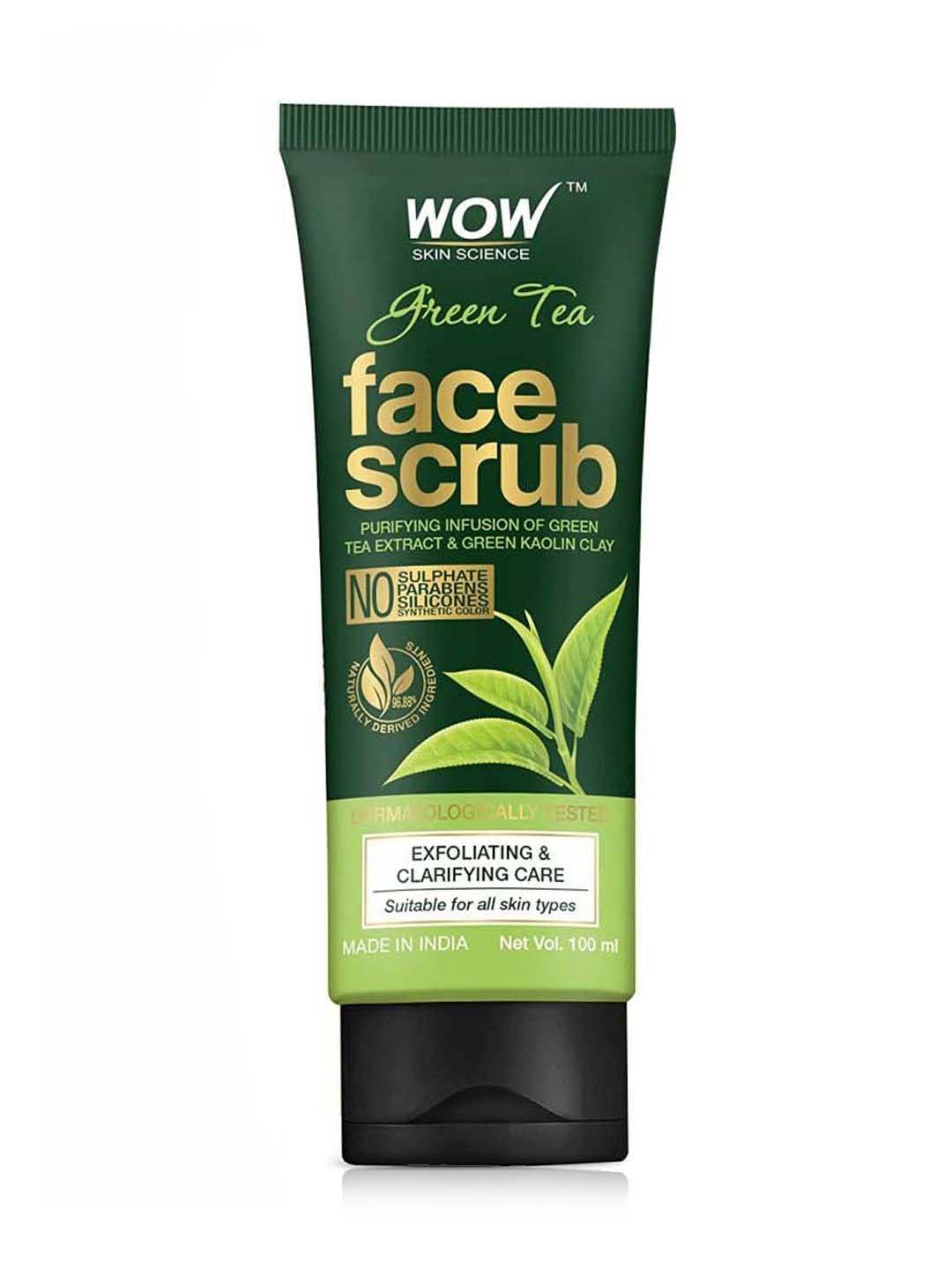 Wow Skin Science Green Tea Face Scrub 100 ml - Mrayti Store