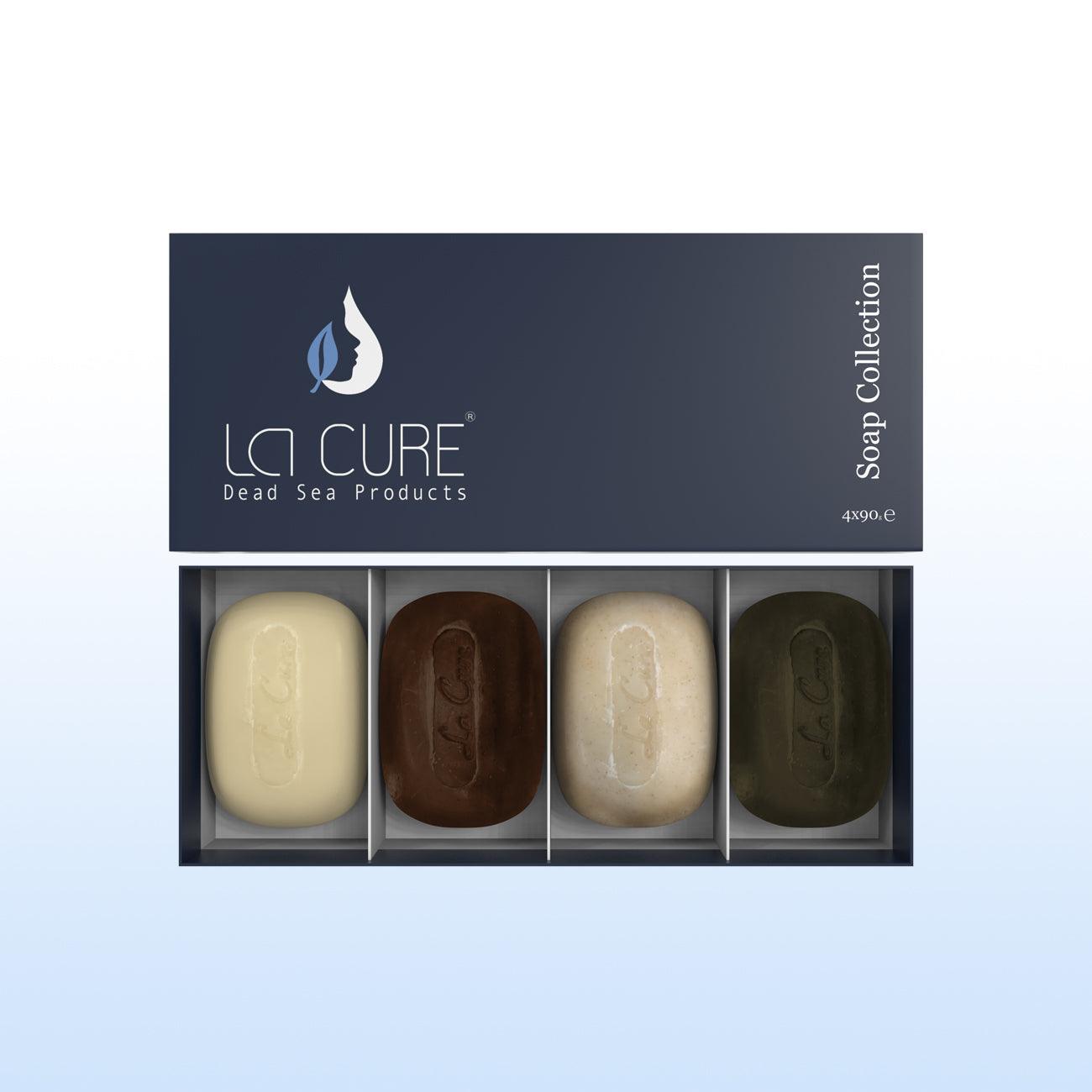 La Cure Soaps Collection (Mud Soap, Salt Soap, Scrub Soap, Black-Seed Soap) 4*90g - Mrayti Store