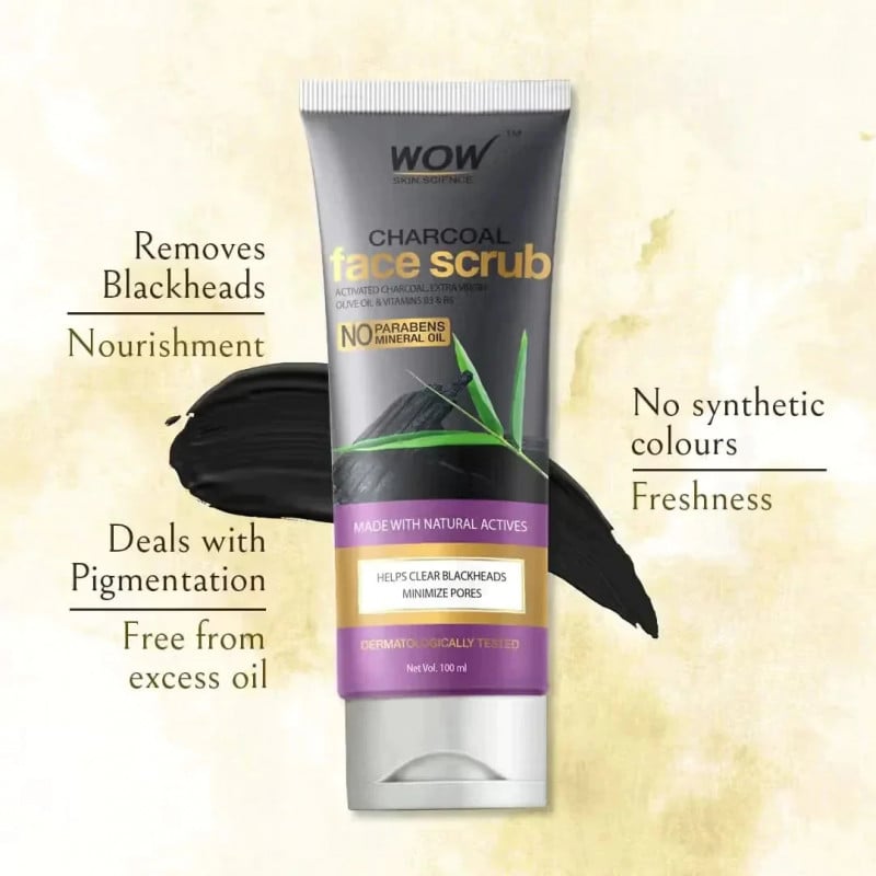 Wow Skin Science Activated Charcoal Face Scrub100 ml