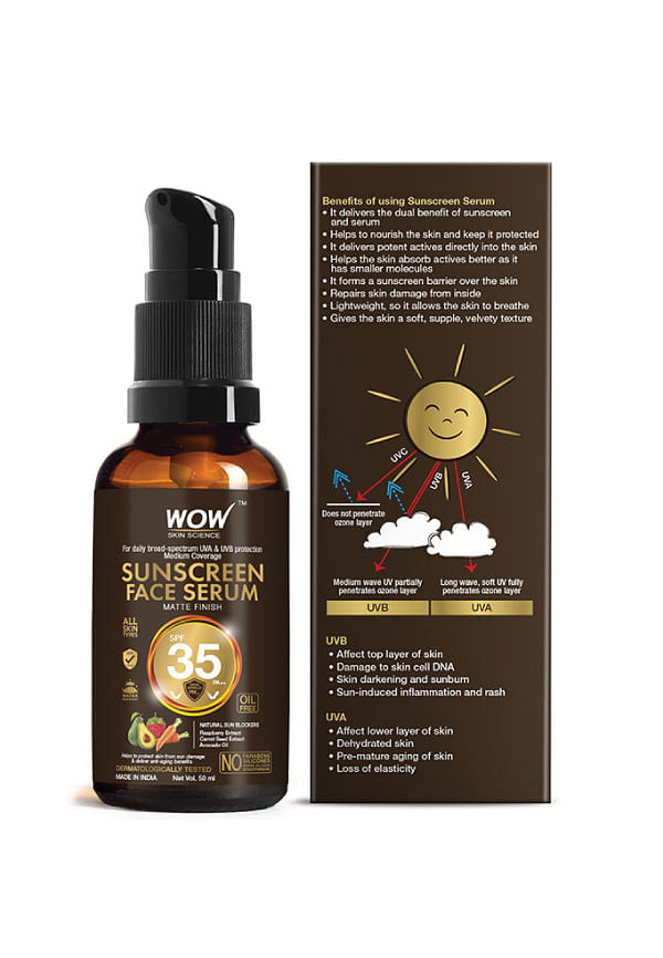 WOW Skin Science Matte Finish Sunscreen Face Serum SPF 55 50 ml