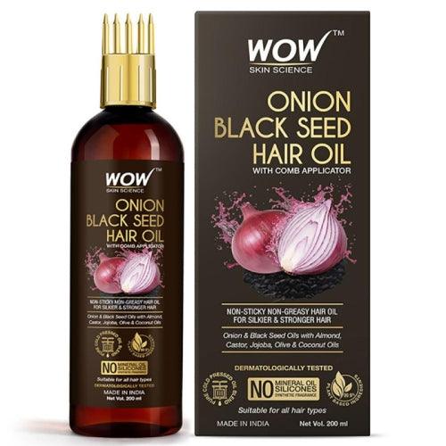 Wow Skin Science Onion Black Seed Hair Oil with Comb 200 ml