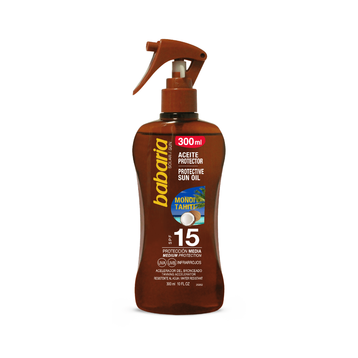 Babaria Tahitian Monoi Dry Tanning Oil SPF15+ 300 ml