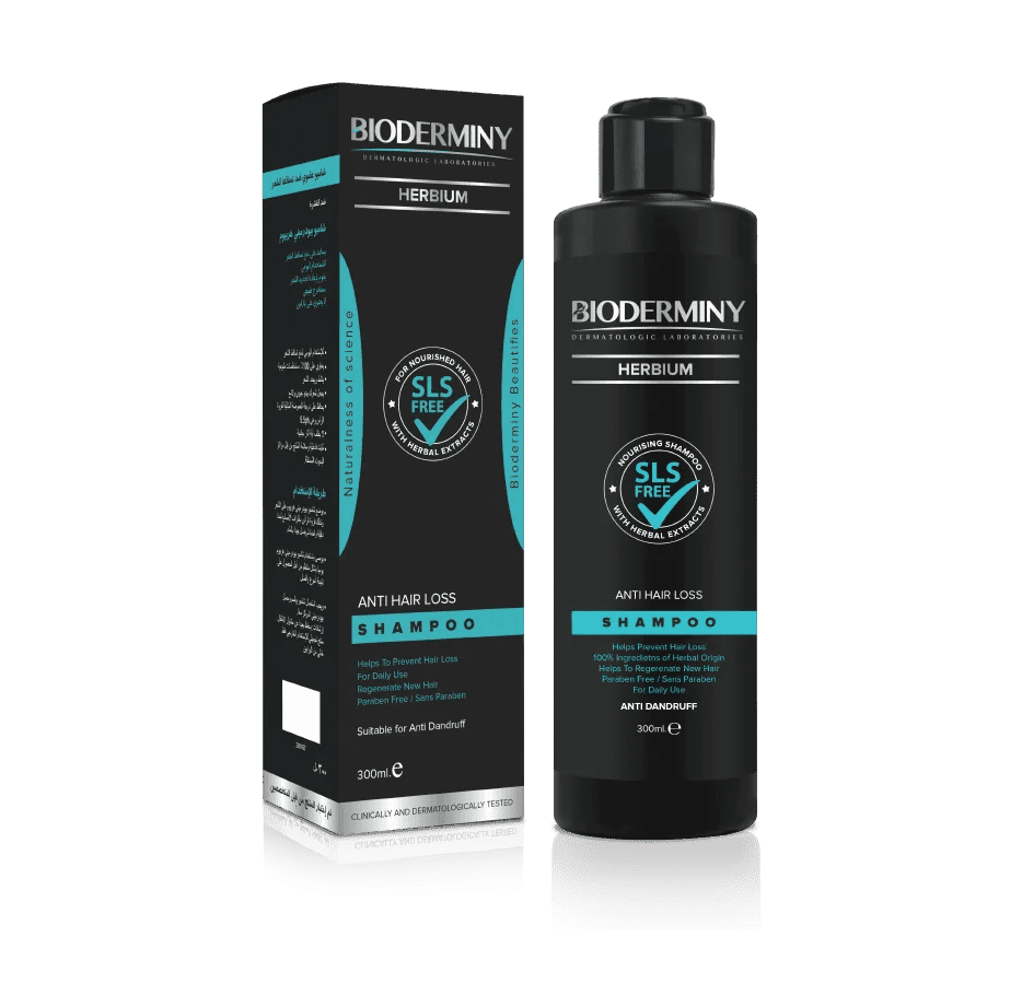 Bioderminy Herbium Anti-Hair Loss, Anti-Dandruff Shampoo 300ml - Mrayti Store