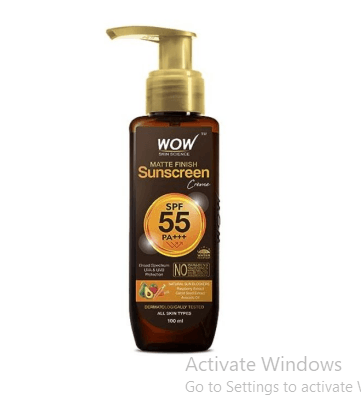WOW Skin Science Matte Finish Sunscreen Face Cream SPF 55 100 ml - Mrayti Store