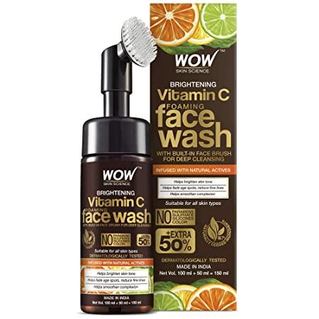 WOW Skin Science Brightening Vitamin C Foaming Face Wash 150 ml - Mrayti Store