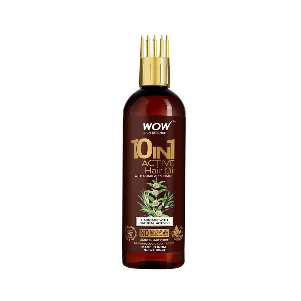 Wow Skin Science 10 in 1 Active Hair Oil With Comb 200 ml - Mrayti Store